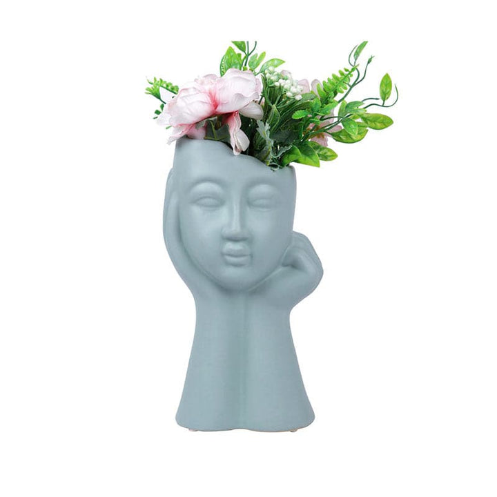 Buy Thinking Girl Vase - Blue at Vaaree online | Beautiful Vase to choose from