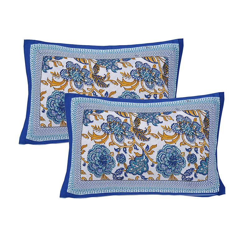 Buy Shira Floral Bedsheet - Blue Bedsheets from Vaaree