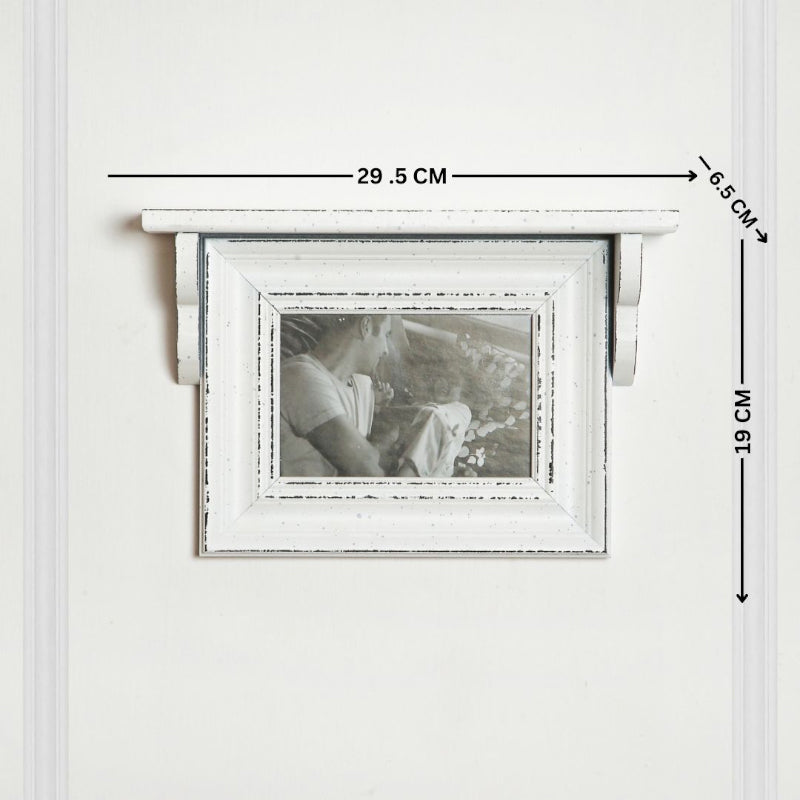 Buy Meso Photo Frame With Wall Shelf - White Photo Frames from Vaaree