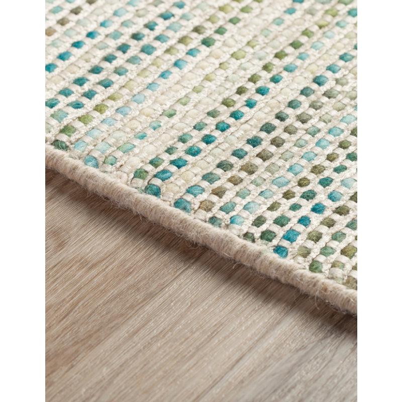 Buy Lasumi Hand Woven Rug - Bluish Cream Rugs from Vaaree