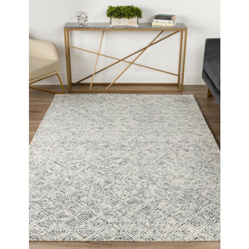 Buy Timeless Textures Hand Tufted Rug - Charcoal & White Rugs from Vaaree