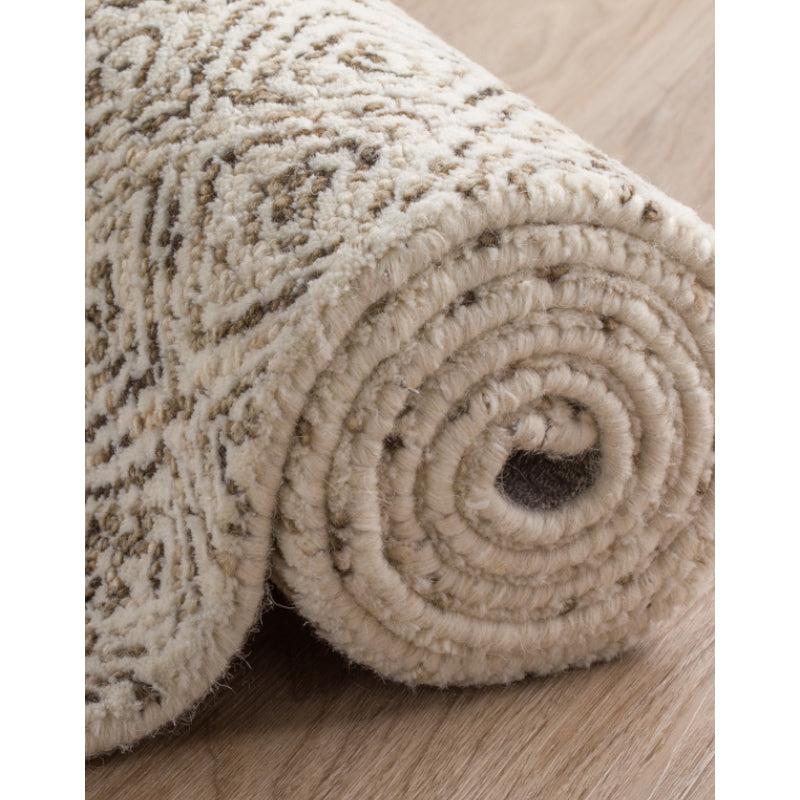 Buy Timeless Textures Hand Tufted Rug - Brown & White Rugs from Vaaree