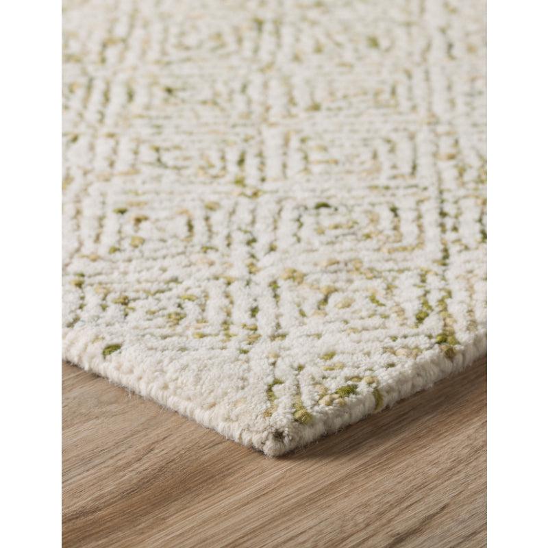 Buy Timeless Textures Hand Tufted Rug - Olive & White Rugs from Vaaree