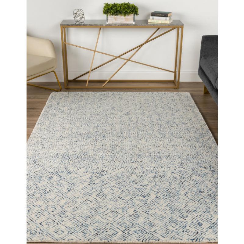 Buy Timeless Textures Hand Tufted Rug - Blue & White Rugs from Vaaree