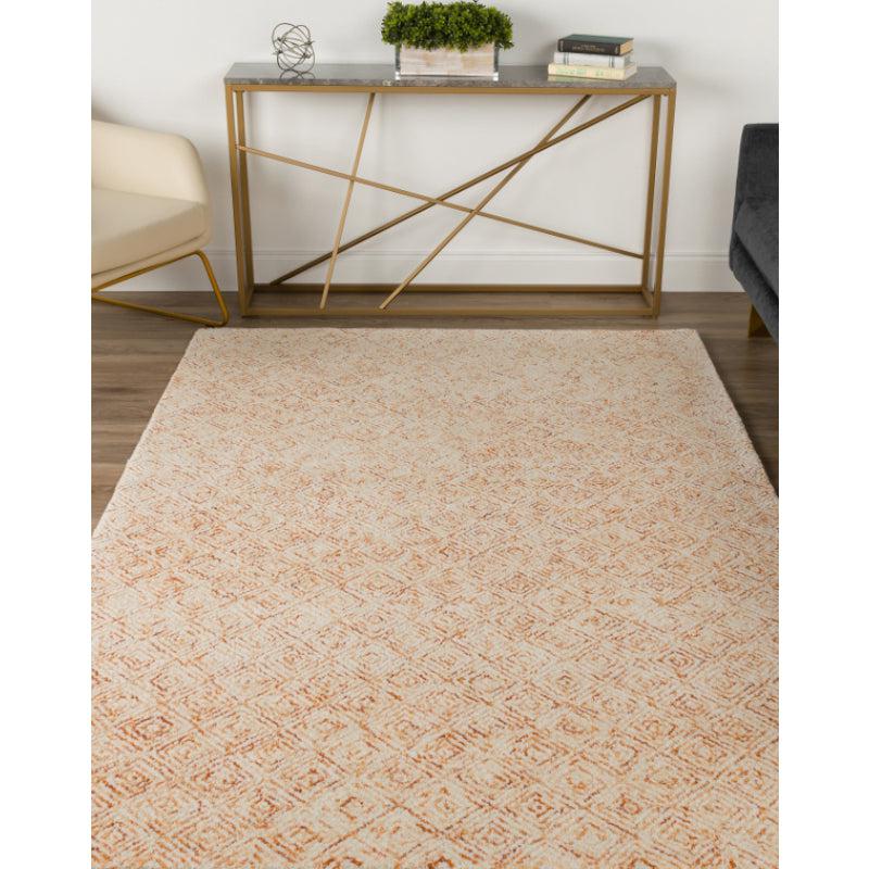 Buy Timeless Textures Hand Tufted Rug - Orange & White Rugs from Vaaree