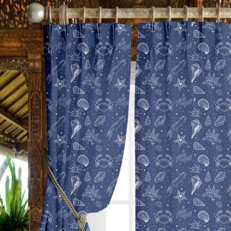 Buy Sea Side Tab Top Short Width Curtain Curtains from Vaaree