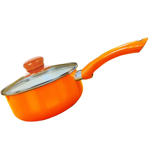 Buy Nirlon Orange Saucepan With Lid - 2200 ML/7 Inches Saucepan from Vaaree