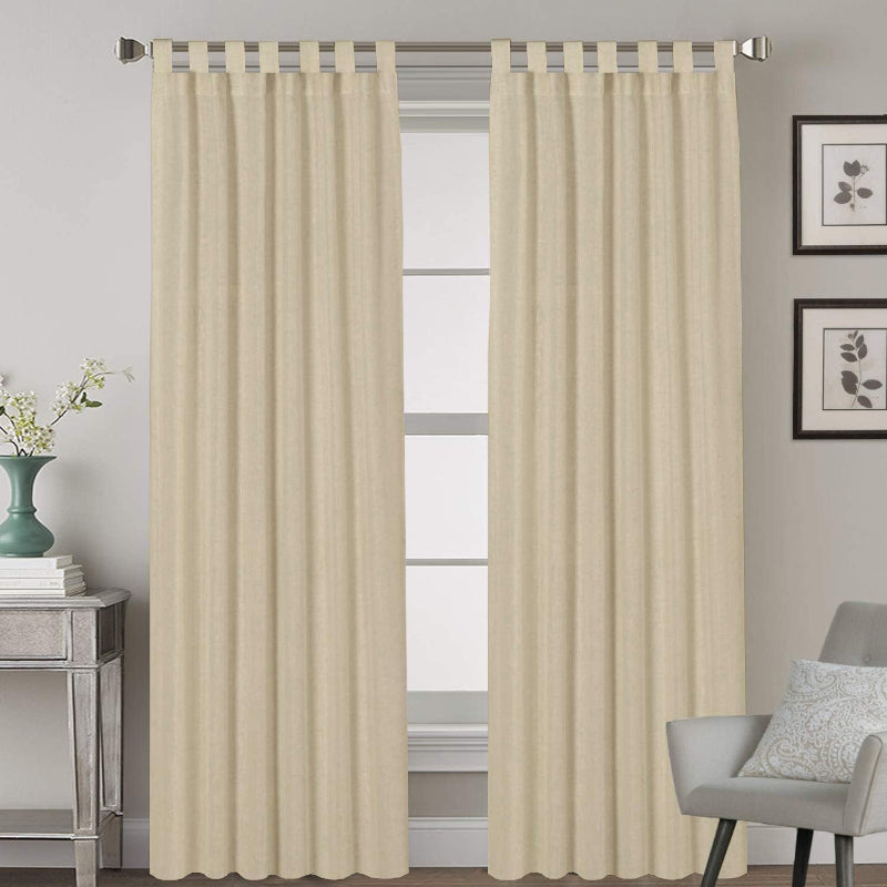 Buy Esme Tab Top Medium Width Curtain - Beige Curtains from Vaaree