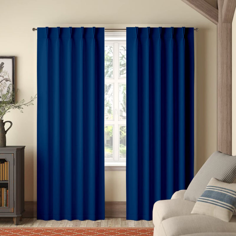 Buy Imora Double Pinch Pleat Short Width Curtain - Royal Blue Curtains from Vaaree