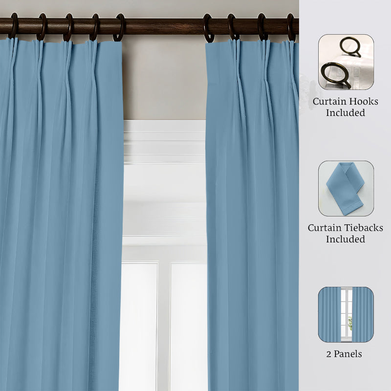 Buy Esme Tab Top Short Width Curtain - Sky Blue Curtains from Vaaree