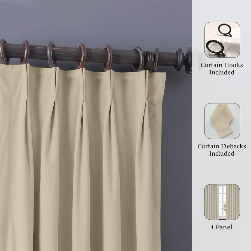 Buy Imora Double Pinch Pleat Short Width Curtain - Beige Curtains from Vaaree