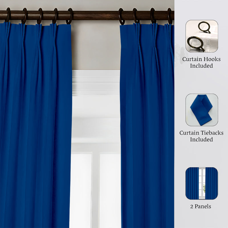 Buy Esme Tab Top Short Width Curtain - Royal Blue Curtains from Vaaree