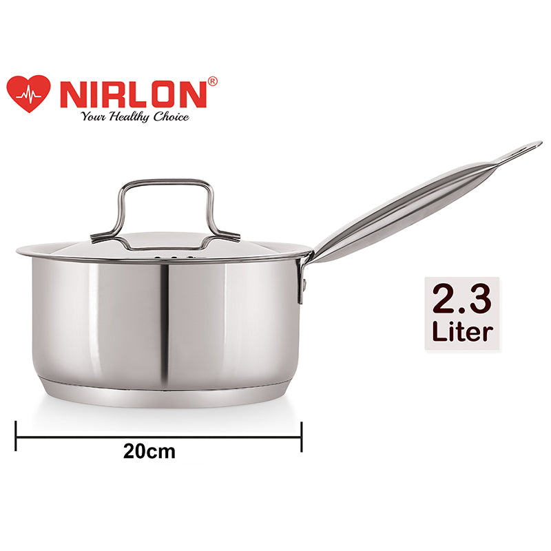 Buy Nirlon Steel Saucepan With Lid - 2300 ML/7 Inches Saucepan from Vaaree