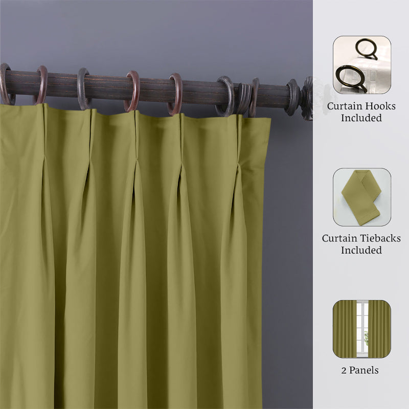 Buy Imora Double Pinch Pleat Medium Width Curtain - Bottle Green Curtains from Vaaree