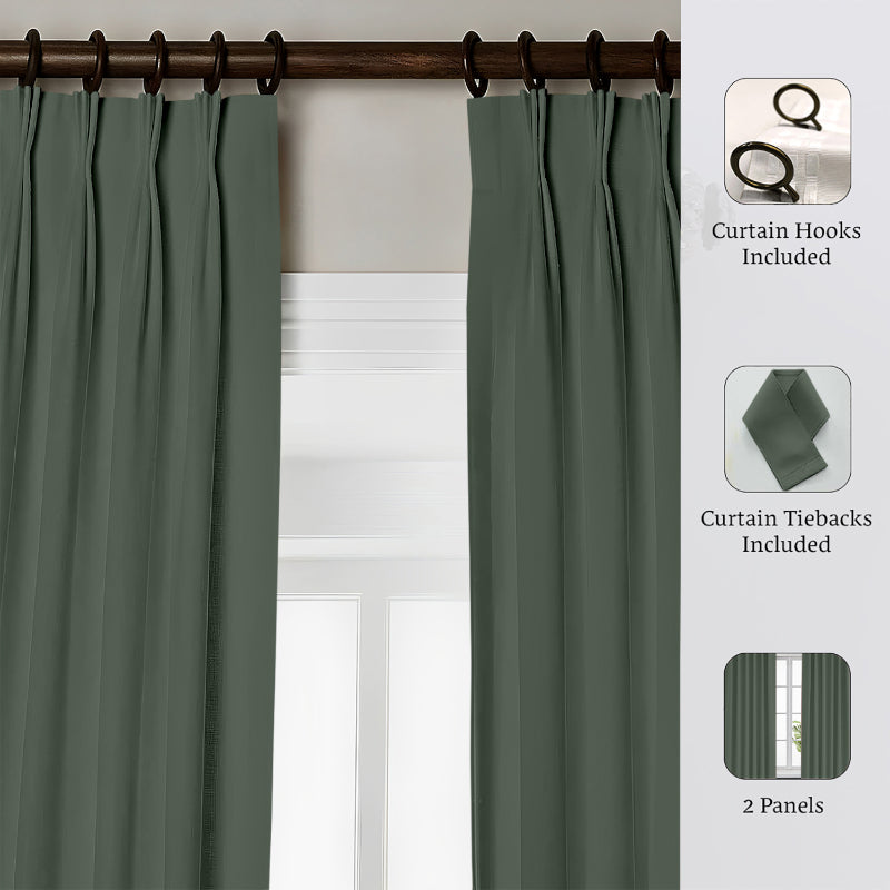 Buy Esme Triple Pinch Pleat Medium Width Curtain - Dark Grey Curtains from Vaaree