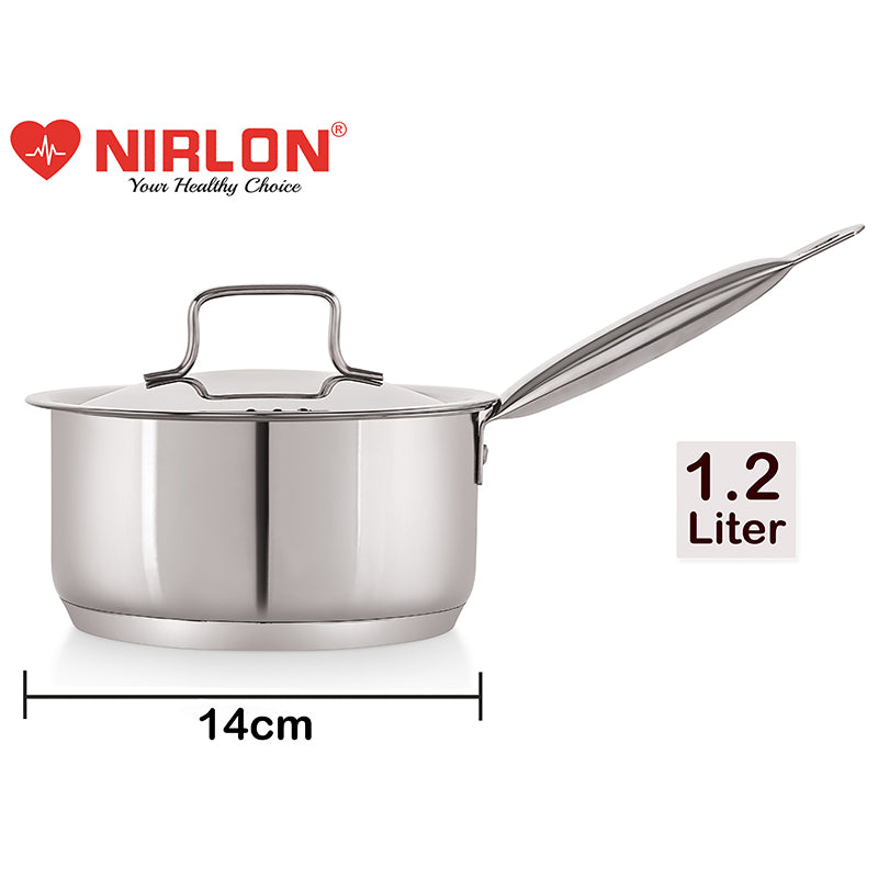 Buy Nirlon Steel Saucepan With Lid - 1200 ML/6 Inches Saucepan from Vaaree