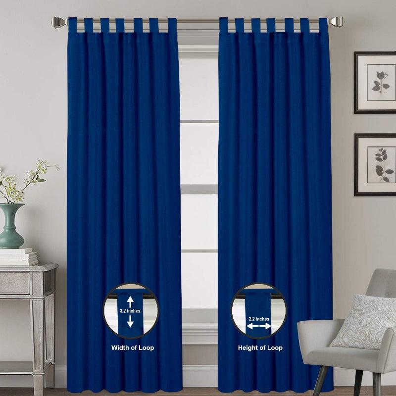 Buy Esme Tab Top Medium Width Curtain - Royal Blue Curtains from Vaaree