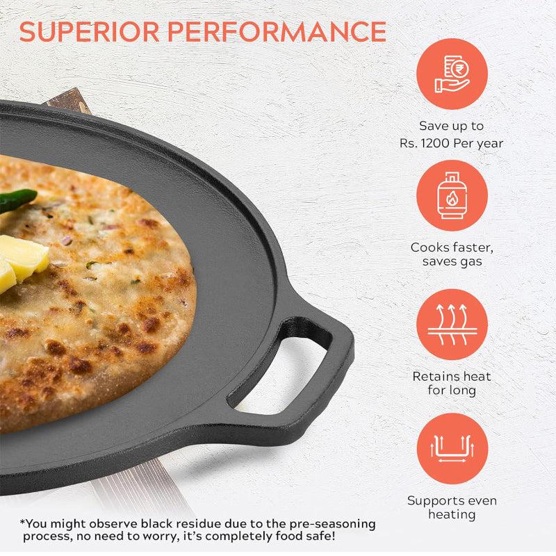 Buy Nova Costa Pre Seasoned Cast Iron Dosa Tawa - 30 CM Dosa Tawa from Vaaree