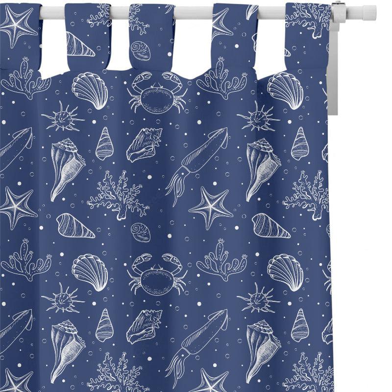 Buy Sea Side Tab Top Medium Width Curtain Curtains from Vaaree