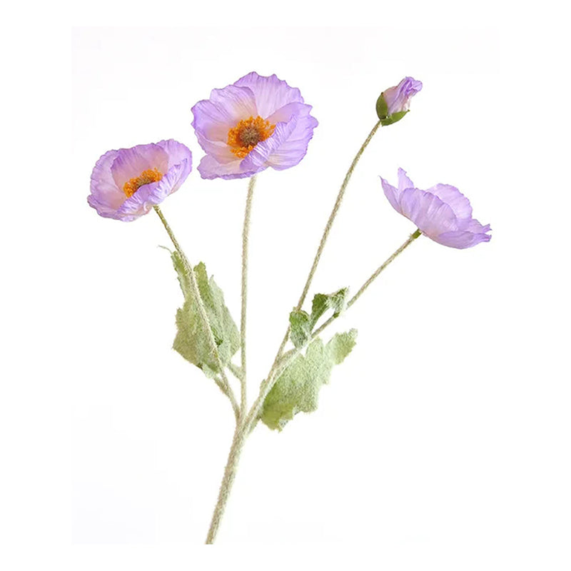 Buy Faux Iceland Poppy Rose Floral Bunch (Pink)- Set Of Four Artificial Flowers from Vaaree