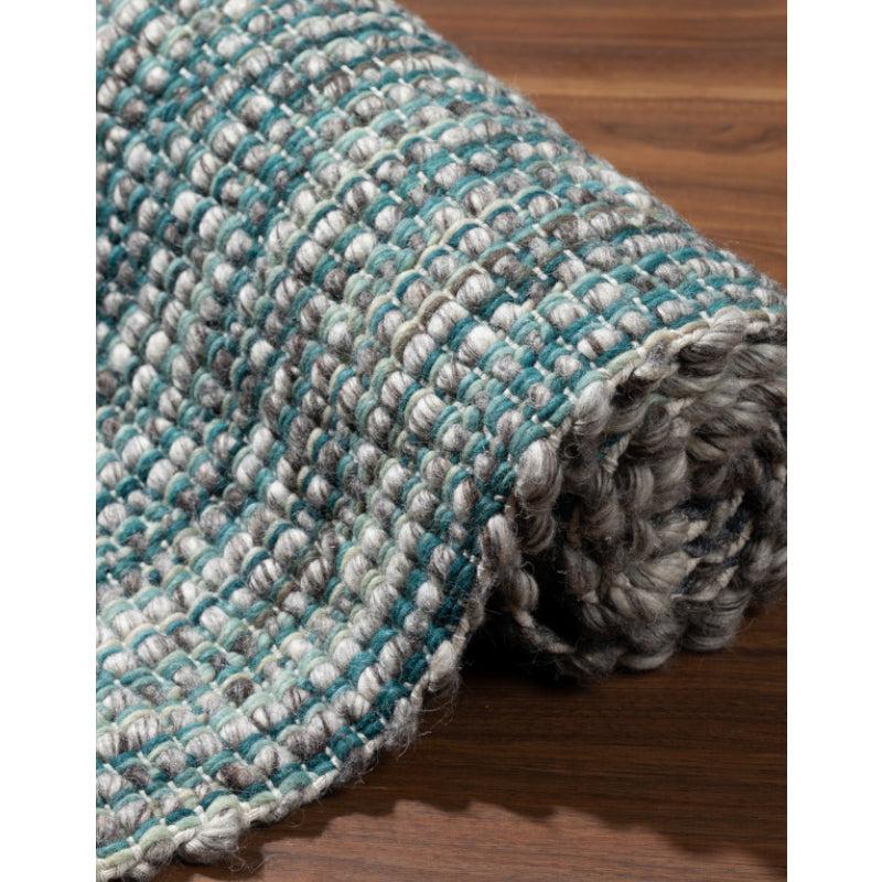 Buy Artistry Threads Hand Woven Rug - Sea Blue & Brown Rugs from Vaaree