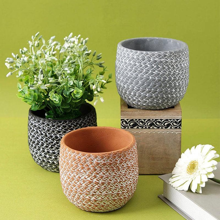 Buy Cosima Textured Planter - Set Of Three at Vaaree online | Beautiful Pots & Planters to choose from