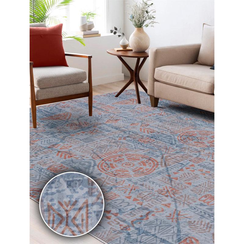 Buy Yanika Boho Carpet - Blue & Red Carpet from Vaaree