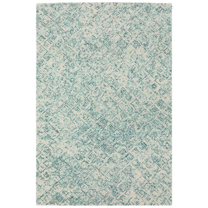 Buy Timeless Textures Hand Tufted Rug - Teal & White Rugs from Vaaree