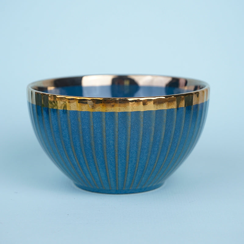 Bowl - Amazo Blue Gold Serving Bowl (300 ML) - Set Of Four