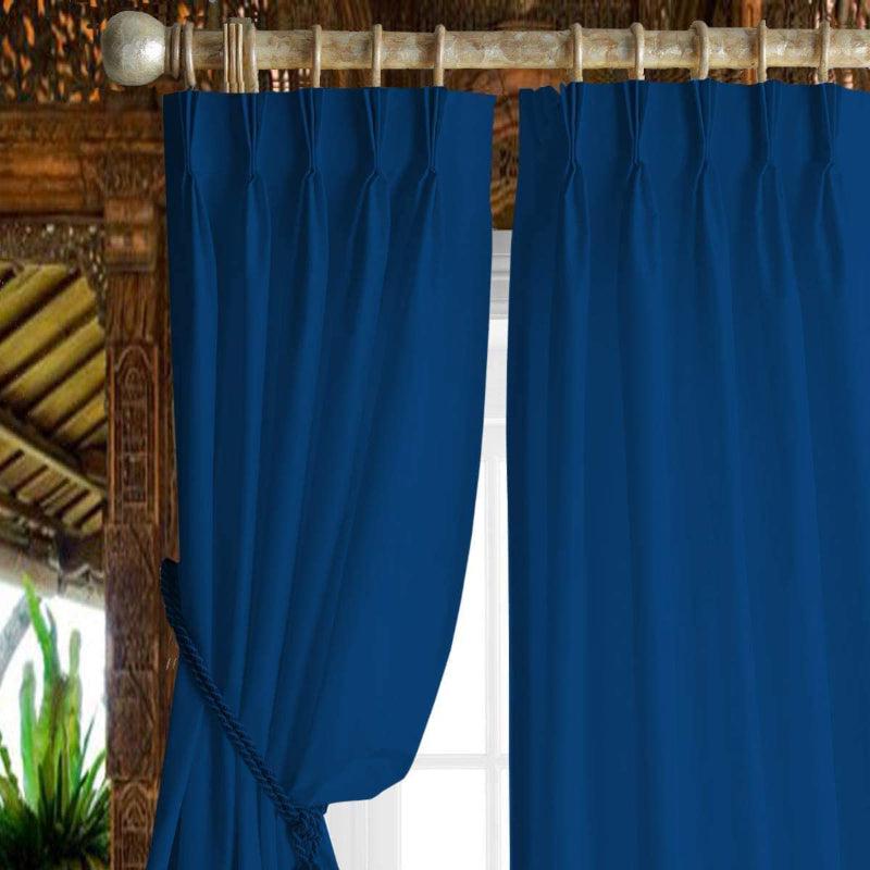 Buy Esme Triple Pinch Pleat Medium Width Curtain - Royal Blue Curtains from Vaaree