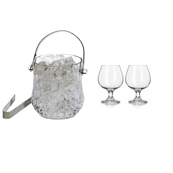 Buy Bowen 1000 ML Ice Bucket With 300 ML Glass - Four Piece Set Barware Set from Vaaree