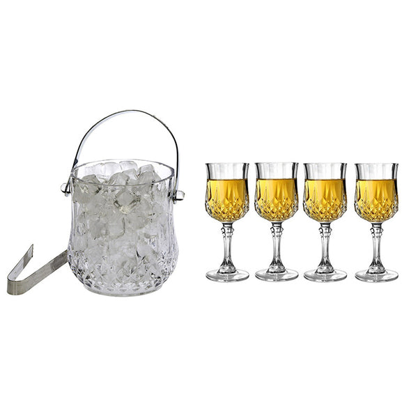 Buy Daxton 1000 MLIce Bucket With 100 ML Glass - Six Piece Set Barware Set from Vaaree