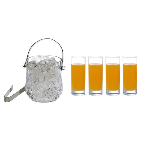 Buy Kyla 1000 MLIce Bucket With 300 ML Glass - Six Piece Set Barware Set from Vaaree