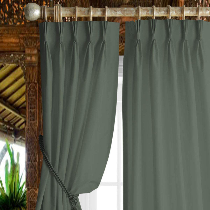 Buy Esme Tab Top Short Width Curtain - Dark Grey Curtains from Vaaree