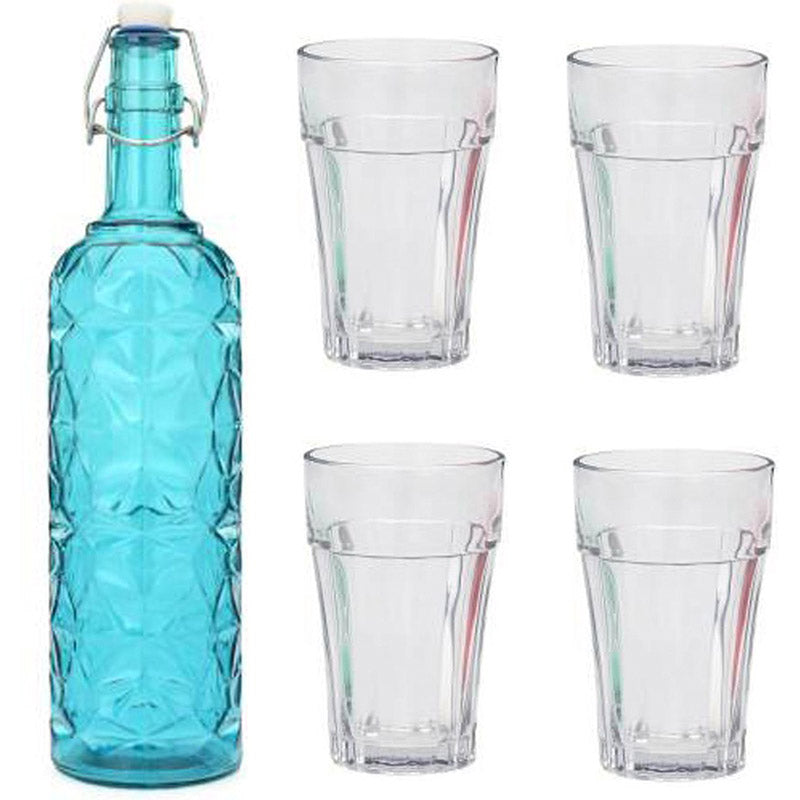 Buy Slate 1000 ML Water Bottle With 150 ML Glass - Five Piece Set Bottle from Vaaree