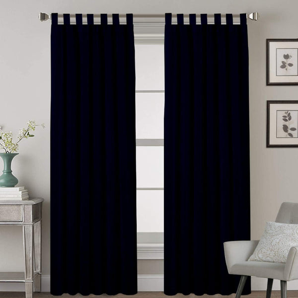 Esme Tab Top Medium Width Curtain - Navy Blue