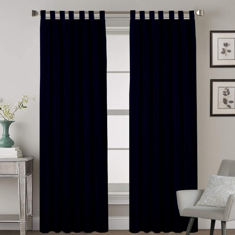 Buy Esme Tab Top Medium Width Curtain - Navy Blue Curtains from Vaaree