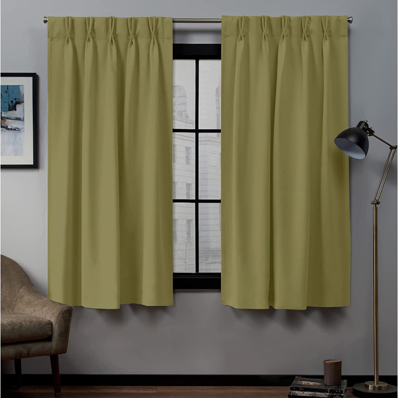 Buy Imora Double Pinch Pleat Short Width Curtain - Bottle Green Curtains from Vaaree