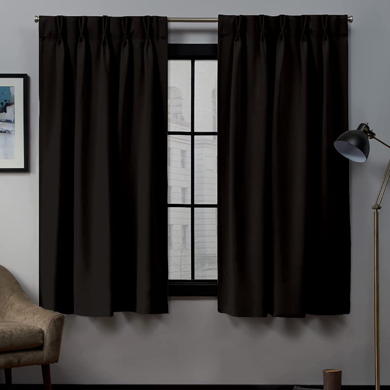 Buy Imora Double Pinch Pleat Short Width Curtain - Black Curtains from Vaaree