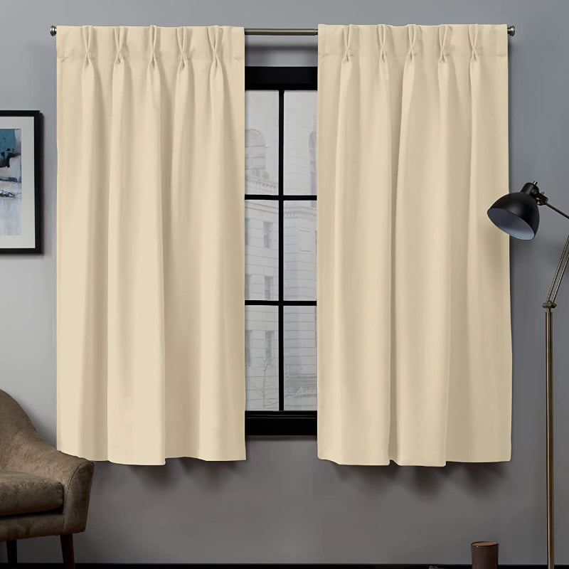 Buy Imora Double Pinch Pleat Short Width Curtain - Beige Curtains from Vaaree