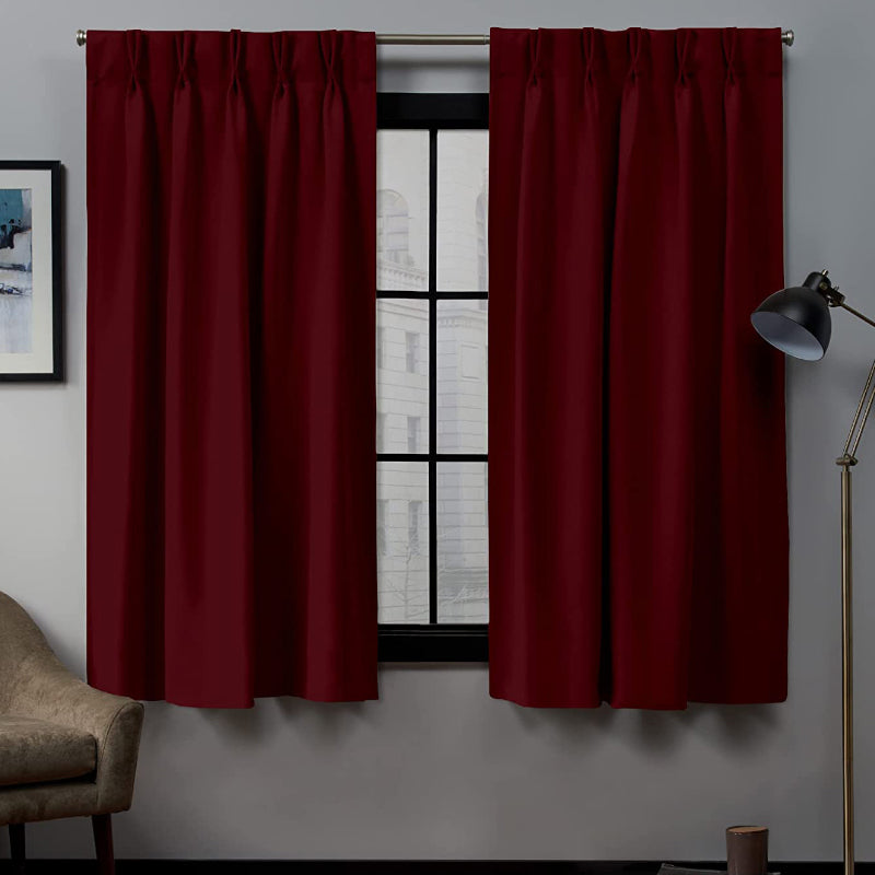 Buy Imora Double Pinch Pleat Short Width Curtain - Burgundy Curtains from Vaaree