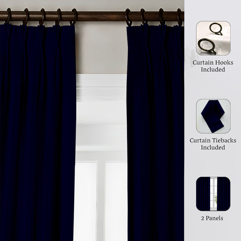 Buy Esme Tab Top Short Width Curtain - Navy Blue Curtains from Vaaree