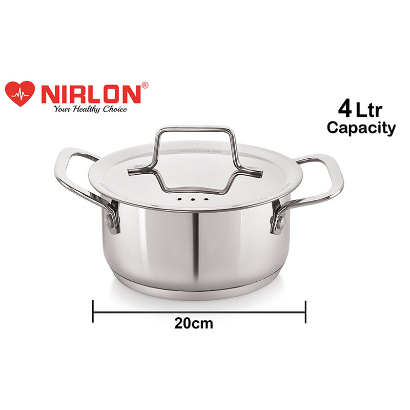 Buy Nirlon Cooking Pot With Lid - 4000 ML/8 Inches Cooking Pot from Vaaree