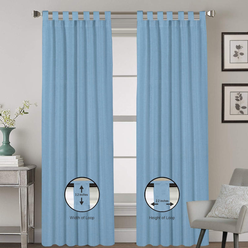 Buy Esme Tab Top Medium Width Curtain - Sky Blue Curtains from Vaaree