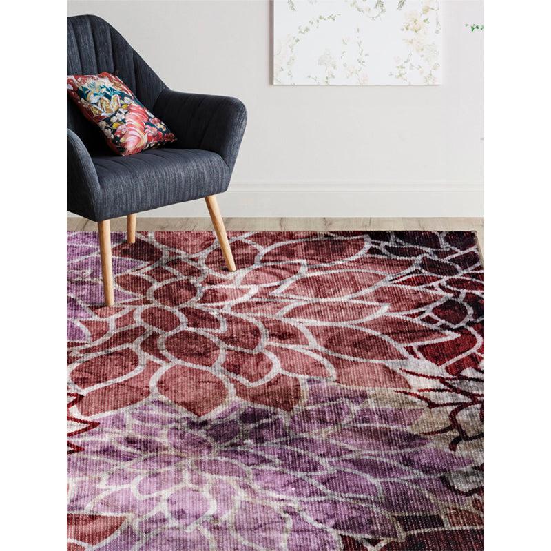 Buy Enaya Floral Carpet - Maroon Carpet from Vaaree