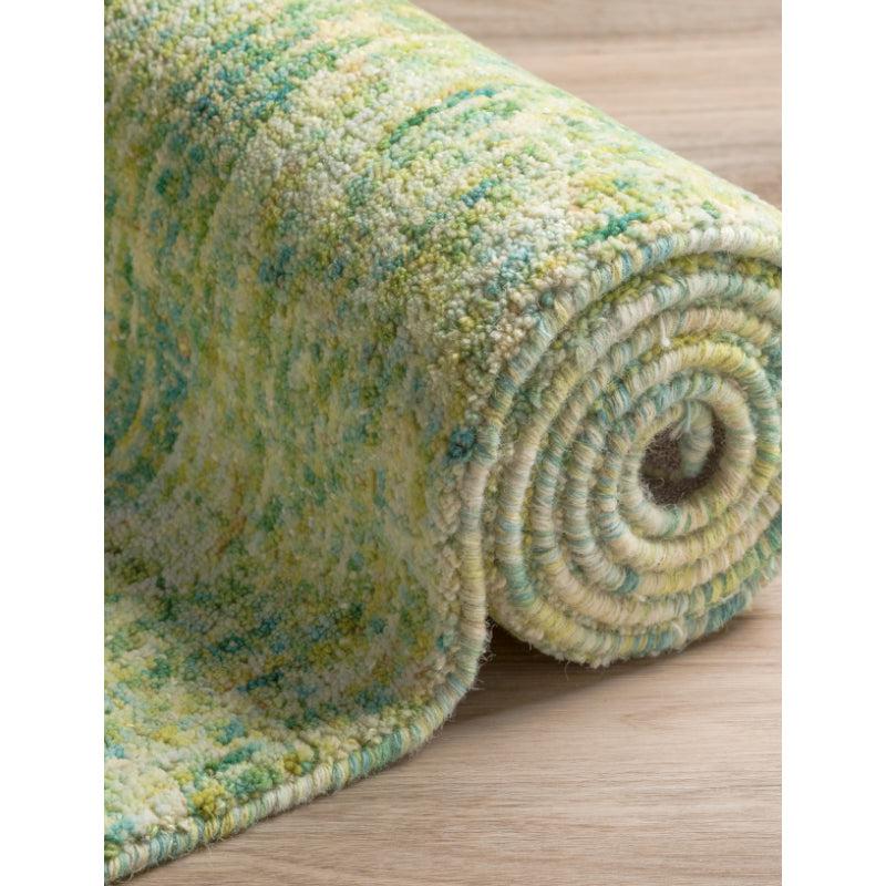 Buy Handloom Harmony Hand Woven Rug - Green & Blue Rugs from Vaaree