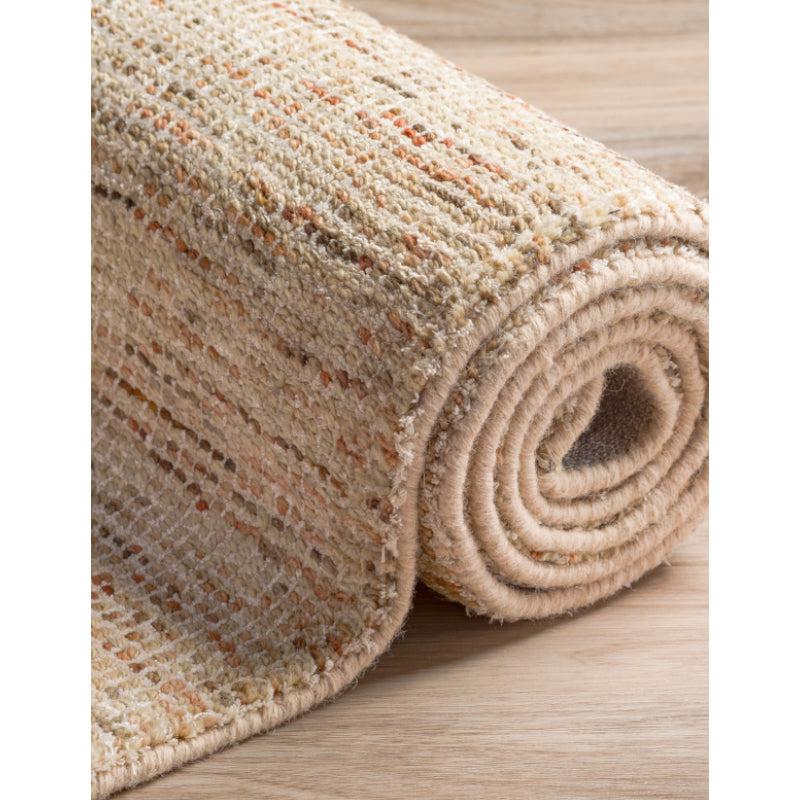 Buy Thread Tale Hand Woven Rug - Cream & Brown Rugs from Vaaree