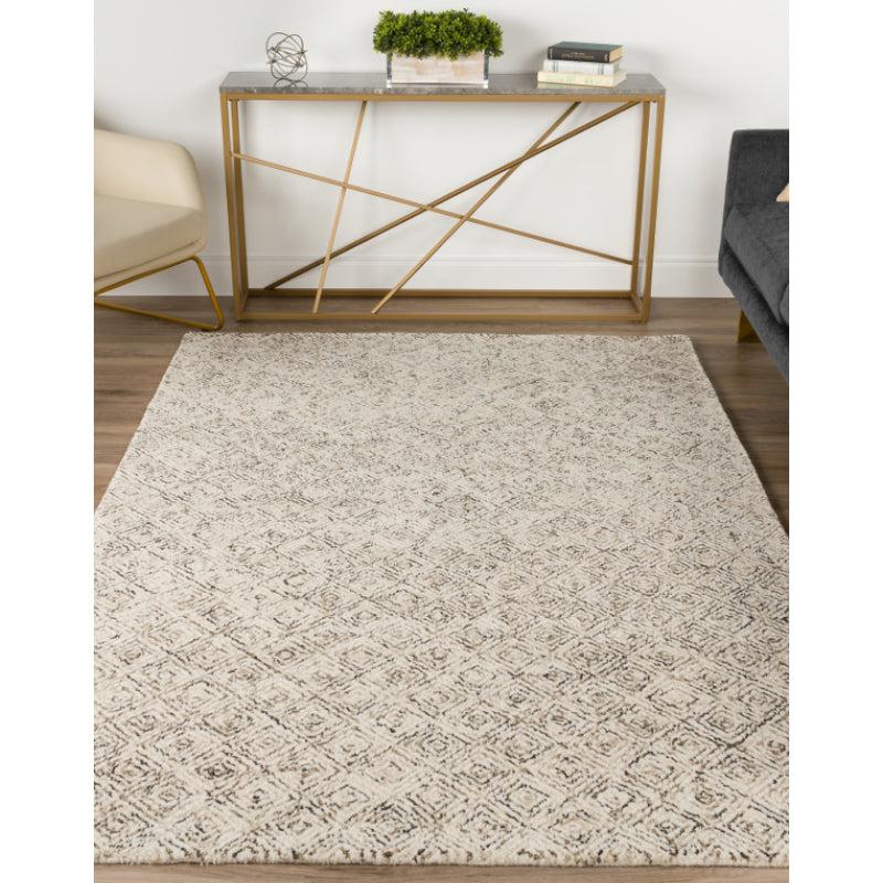 Buy Timeless Textures Hand Tufted Rug - Brown & White Rugs from Vaaree