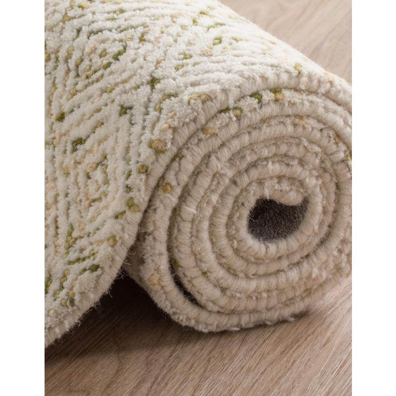 Buy Timeless Textures Hand Tufted Rug - Olive & White Rugs from Vaaree