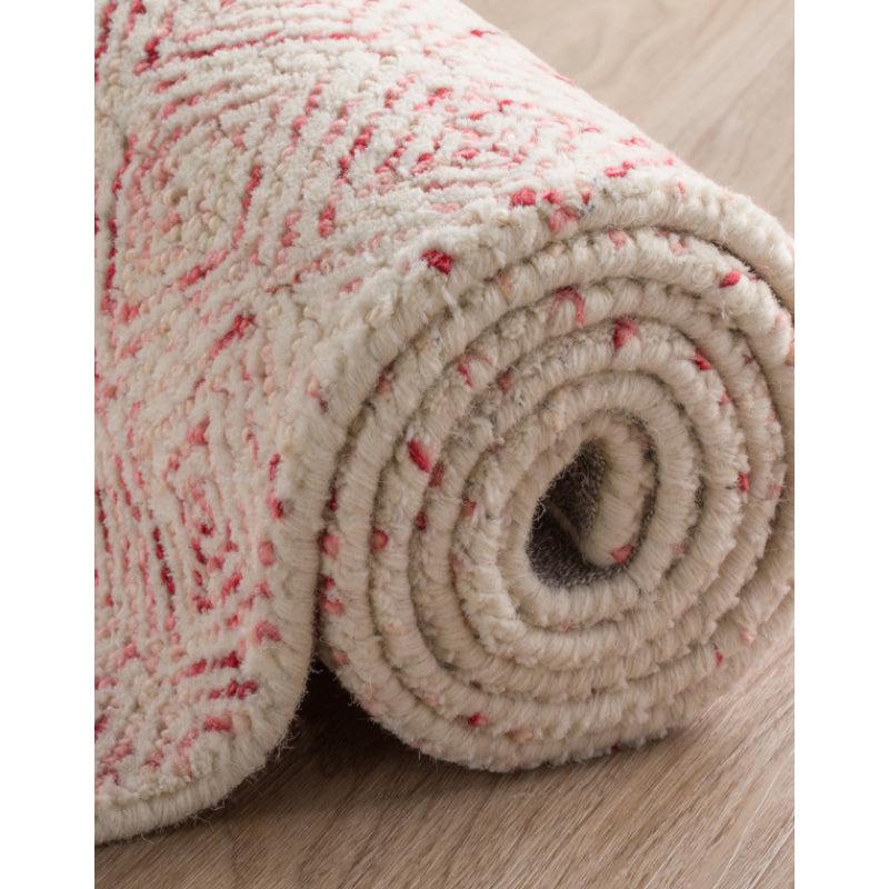 Buy Timeless Textures Hand Tufted Rug - Pink & White Rugs from Vaaree